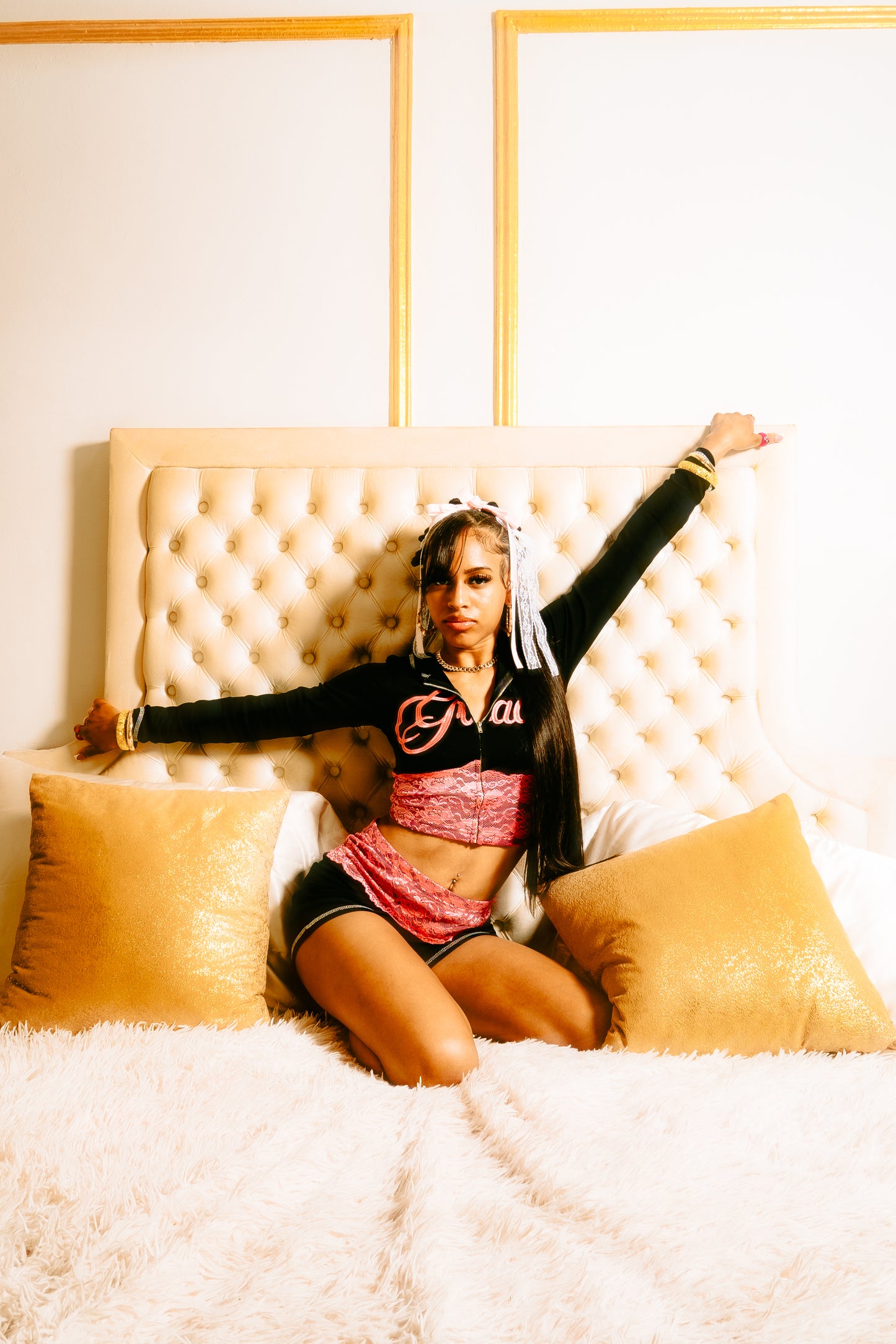 Pretty in Pink lace Tracksuits- Short